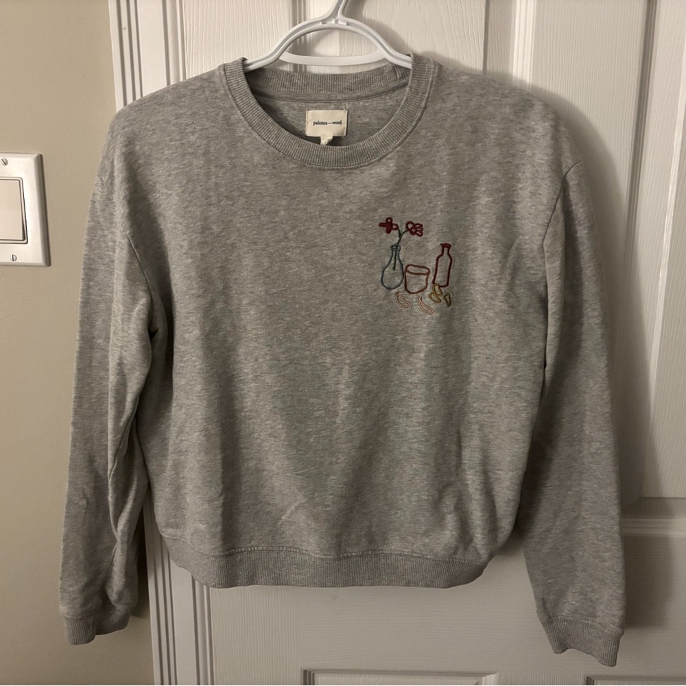 Paloma Wool | grey embroidery sweater M